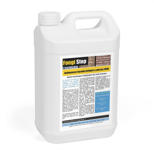 Anti-mousse façade briques et pierres, ultra concentré FB90 - 15 litres