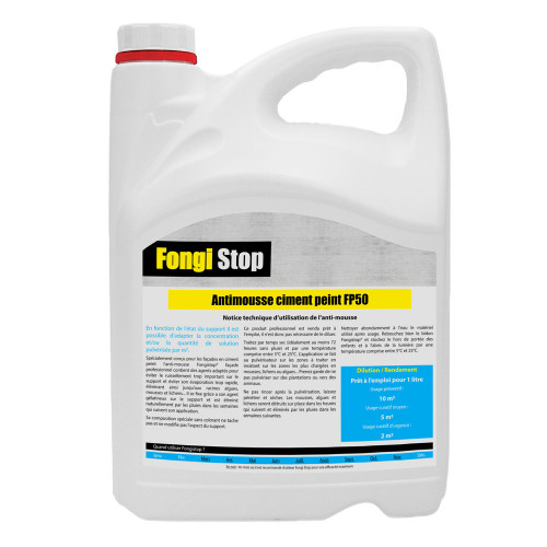 Fongistop façade ciment peint, prêt à l'emploi FP50 - 5 litres