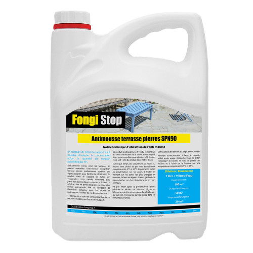 Fongistop terrasse Pierre Naturelle, ultra concentré SPN90 - 5 litres