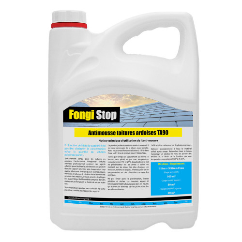 Fongistop toiture Ardoises ultra concentré TA90 - 5 litres